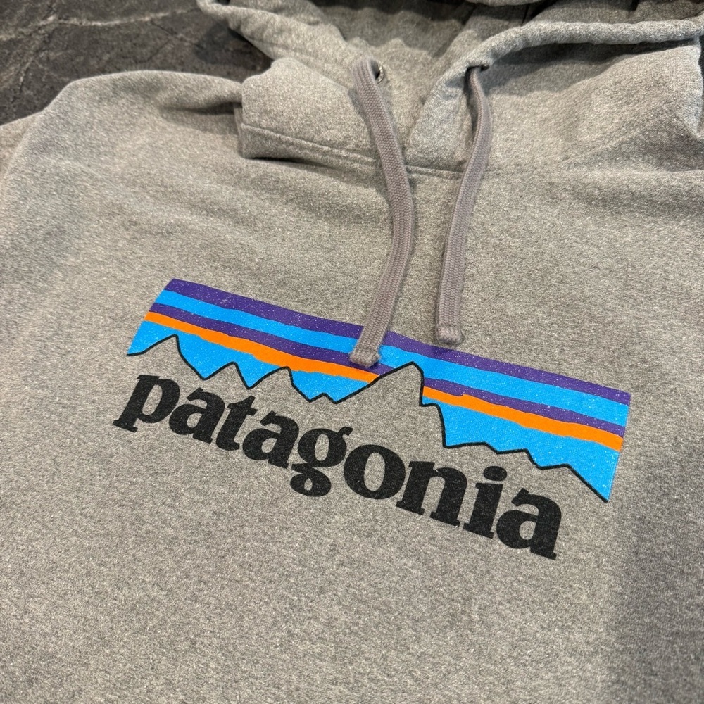Patagonia recycled logo hoodie sweatshirt men’s true medium gray - Picture 3 of 6